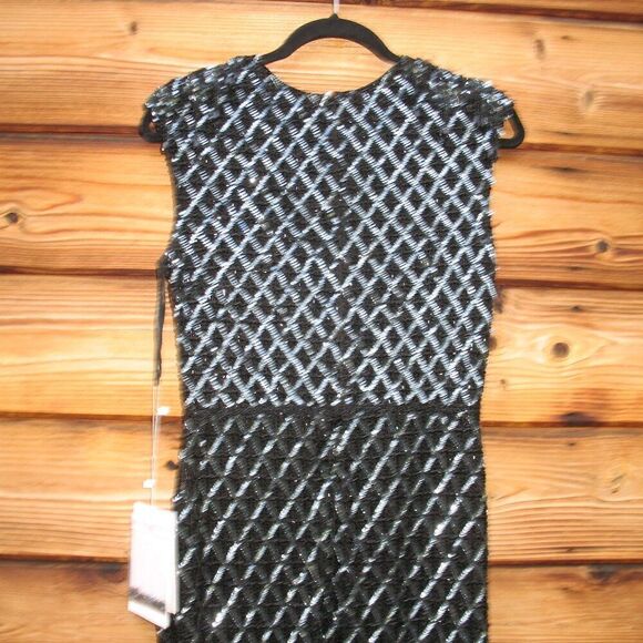 Mac Duggal 5776 Womens HIGH NECK DRESS W/ CRYSTAL FRINGE DETAIL - Picture 10 of 14